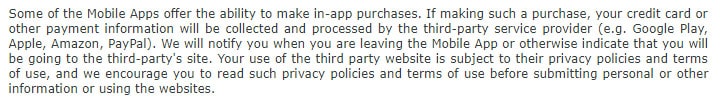 Hasbro Privacy Policy: In-app purchases are processed by third parties